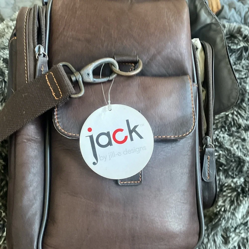 NWT Jack by Jill-e Genuine Leather Camera/Video Travel Bag - Large - Picture 2 of 14